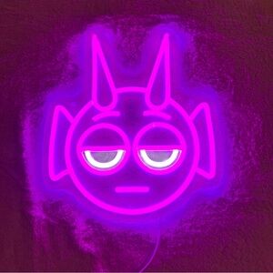 Sprunki Durple Neon Sign LED Gaming Light  Sleepy Cute Light for Man Cave USB